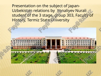 cultural relations between japan and uzbekistan — PPTX