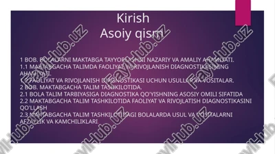 bolalarni maktabga tayyorlash — PPTX