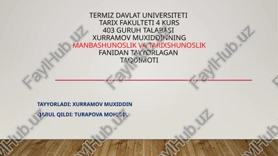 tarixshunoslik fanining vazifasi — PPTX