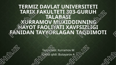elektrtokidan jarohatlangan kishi — PPTX