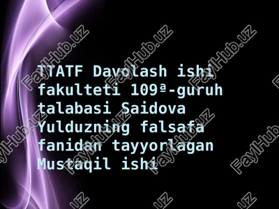 mustaqil ish - "dunyoviy bilimlar rivoji va falsafa tarixiy uyg`unligi" — PPTX