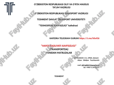 bosimostida ishlovchi idish va apparatlarning xavfsizligi — PPTX