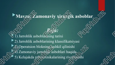 zamonaviy jarrohlik asboblar — PPTX
