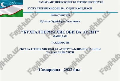 buxgalteriya xisobi va audit — PPTX