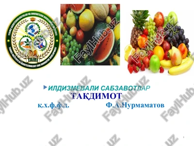 ildizmevali sabzavotlar — PPT