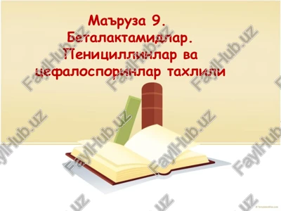 betalaktamidlar va tsefalosporinlar taxlili — PPT