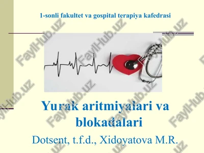yurak aritmiyalari va blokadalari — PPT