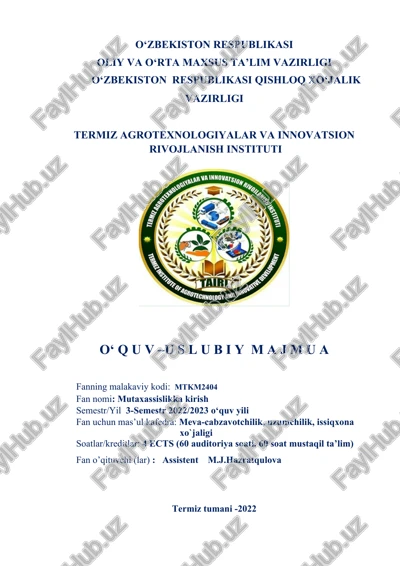 mutaxassislikka kirish — DOCX