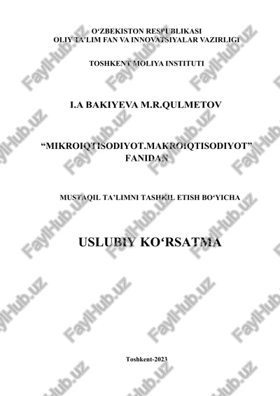 "mikroiqtisodiyot. makroiqtisodiyot" — DOCX