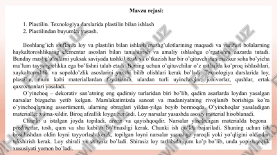 plastilin bilan ishlash — PPTX