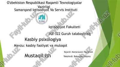 kasbiy faoliyat va muloqot — PPTX