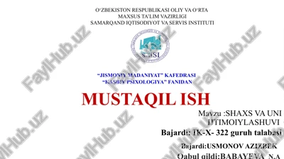 shaxs va uni ijtimoiylashuvi — PPTX
