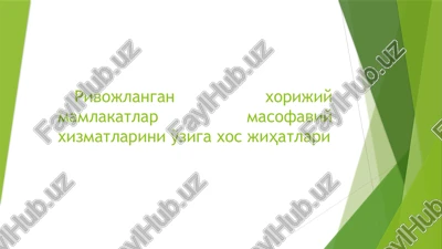 rivojlangan xorijiy mamlakatlar masofaviy hizmatlari — PPTX