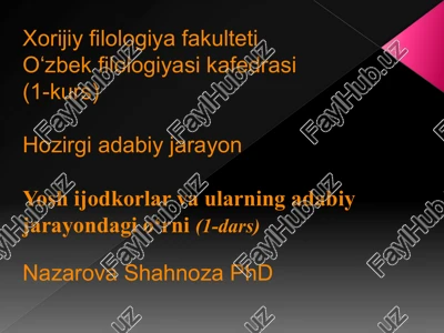 yoshijodkorlar va ularning adabiy jarayon — PPTX