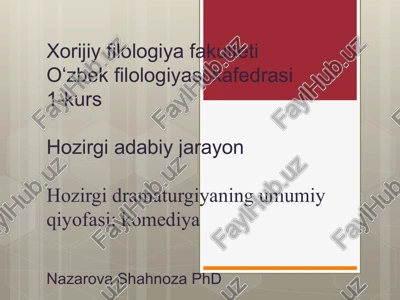 komediyaning umumiy qiyofasi — PPTX