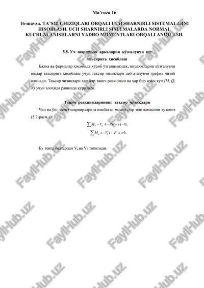 uch sharnirli sistemalar — DOCX