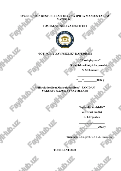 mikroiqtisodiyot.makroiqtisodiyot yakuniy nazorat savollari — DOCX