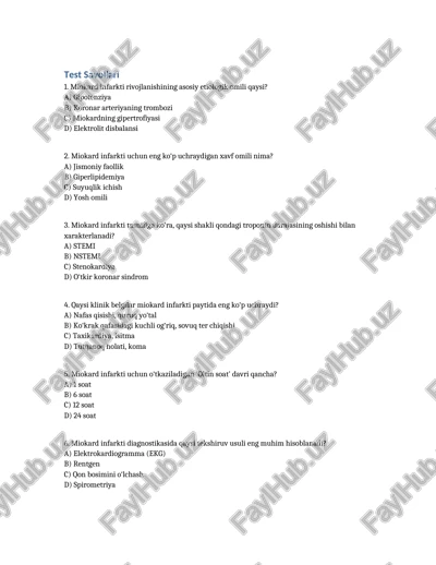 test savollari — DOCX