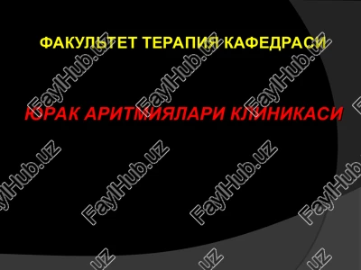 yurak aritmiyalariklinikasi — PPT