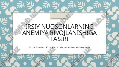 irsiyemiyada gemoliz qon davahuja — PPTX