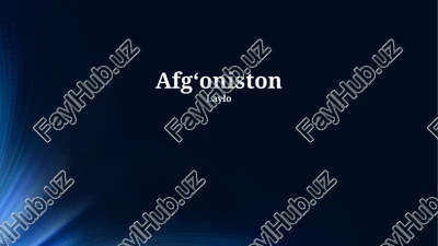 afgʻoniston — PPTX