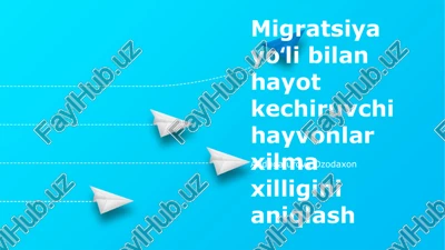 migratsiya yoʻli bilan hayot kechiruvchi hayvonlar xilma xilligini aniqlash — PPTX