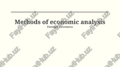 methods of economic analysis — PPTX