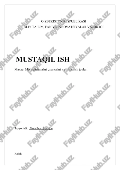 alyuminiy qotishmalari — DOCX