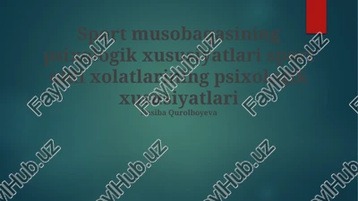 sport musobaqasining psixologik xususiyatlari — PPTX