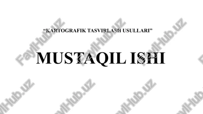 kartografik tasvirlash usullari — PPTX