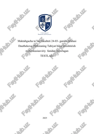 tabiat bilan tanishtirish metodikasi — DOCX