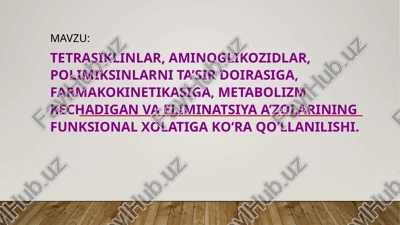 tetrasiklinlar — PPTX