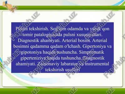 pulsni tekshirish — PPTX