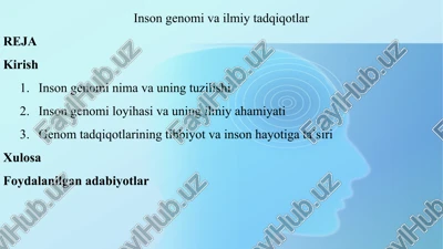 inson genomi va ilmiy tadqiqotlar — PPT