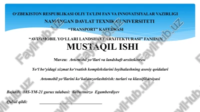 avtomobil yo‘llari va landshaft arxitekturasi — PPTX