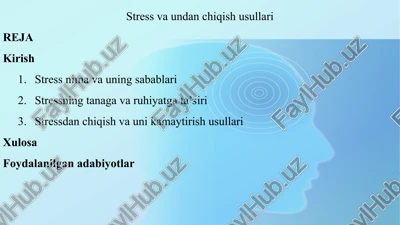 stress va undan chiqish usullari — PPT