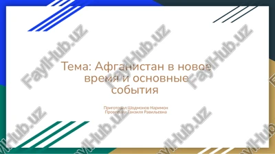 afganistan v novoe vremya i osnovnie sobitiya — PPTX