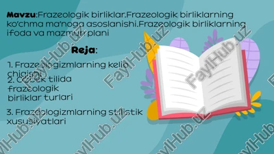 frazeologik birliklar — PPTX