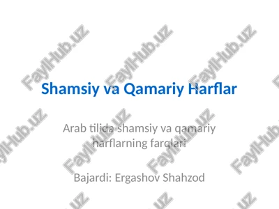 shamsiy va qamariy harflar — PPTX