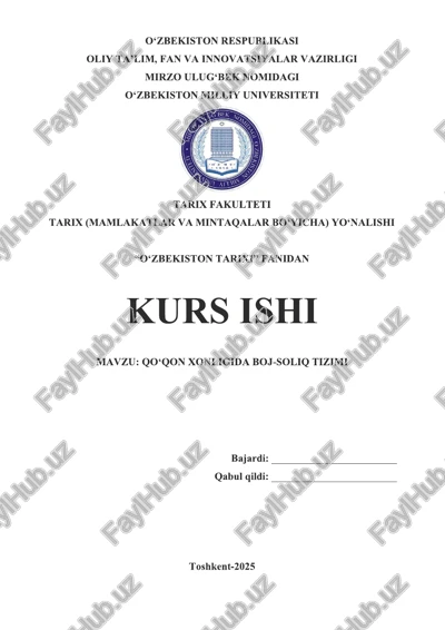qo‘qon xonligida boj-soliq tizimi — PDF