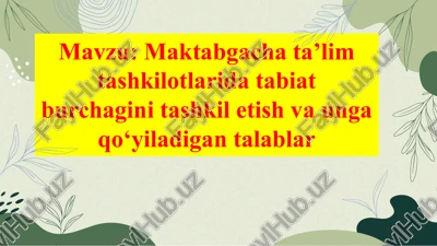 databiat burchagi ta'lim tashkilotlari — PPTX