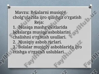 musiqa ta'limi va tarbiyasi — PPTX