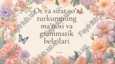 fitrat “sarf” asarida so‘z turkumlari haqida ma’lumot — PPTX