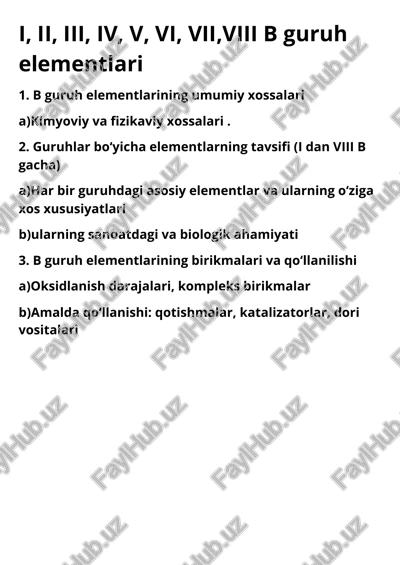 ii b guruhcha elementlari (zn, cd, hg) — PDF