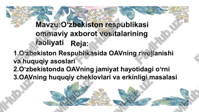 ommaviy axborot vositalari — PPTX