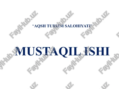aqsh turizm salohiyati — PPTX