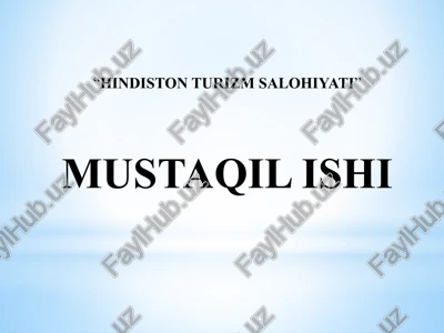hindiston turizm salohiyati — PPTX