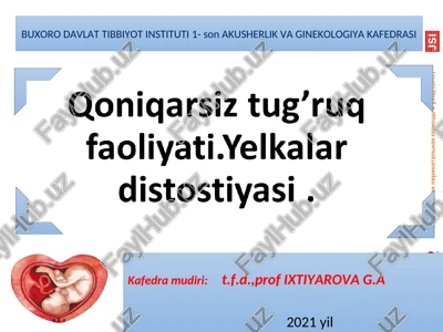 buxoro davlat tibbiyot instituti1-son akusherlik va ginekologiya kafedrasi — PPT