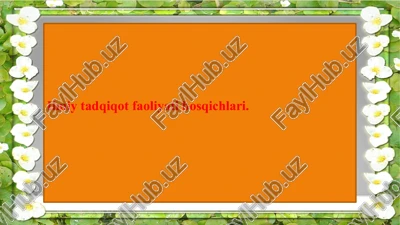 ilmiy tadqiqot faoliyati bosqichlari — PPTX
