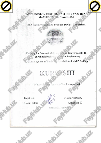 maktabgacha tarbiya muassasalari — DOCX